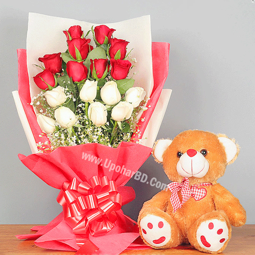 Combo of Teddy&Roses